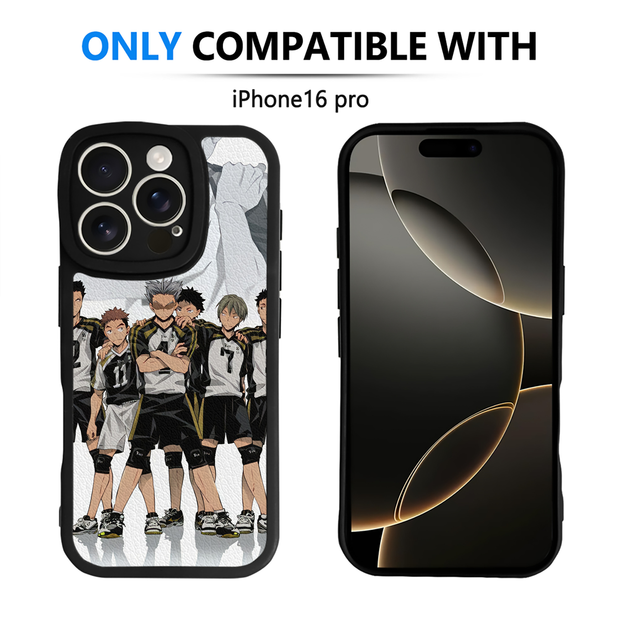 （画像用） ハイキュー!! Haikyu!! 【iPhone 16シリーズ対応】シリコンスマホケース（レザー調） 材質：シリコン